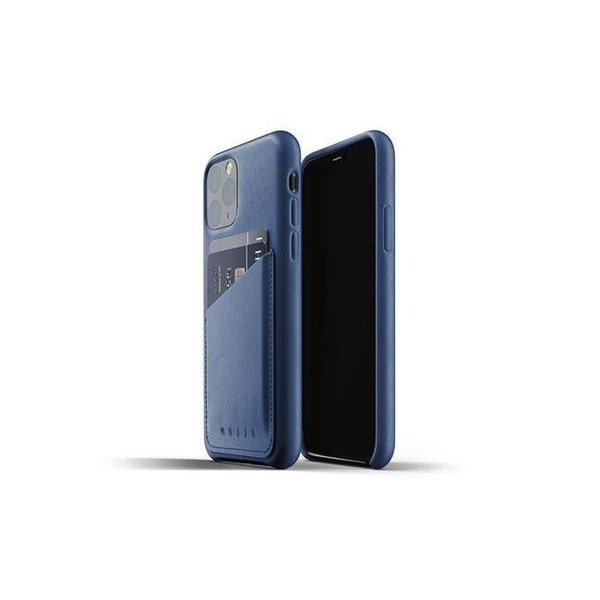 Mujjo Mujjo MUJJO-CL-002-BL Full Leather Wallet Case for iPhone 11 Pro; Blue MUJJO-CL-002-BL